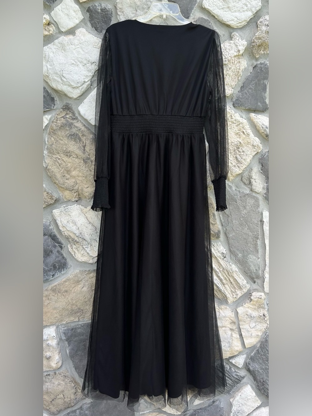 Baltic Born Layla Tulle Maxi Dress XL Black Whimsigoth Wedding Maternity Photos - Picture 4 of 8